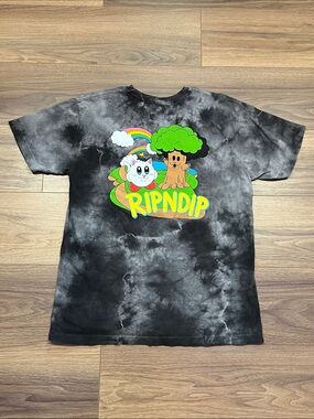 RIPNDIP NERMBY TEE - BLACK LIGHTNING WASH Size XL